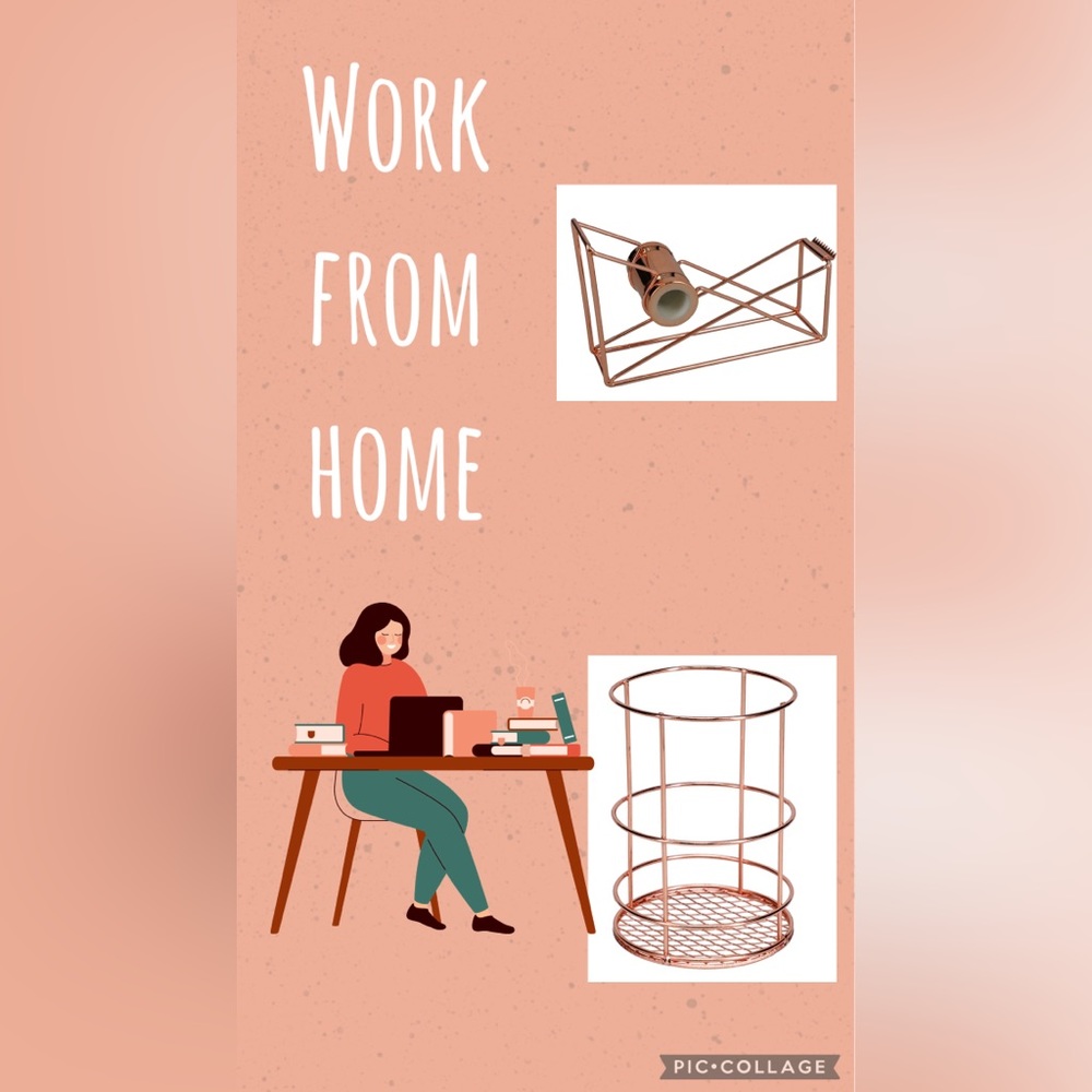 New Jot Rose Gold Wire Tape Dispenser & Round Pencil Holder